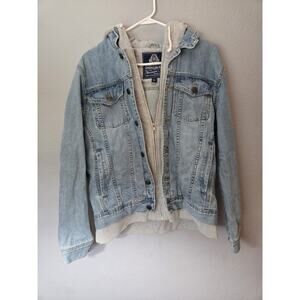 American Rag Men's Size Large Hooded Trucker Denim Jacket